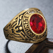 Mens Military Stone Ring Stainless Steel United States Army Oval Band Size 7-12