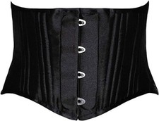 Gothic Steel Boned Corset Womens Underbust Corset Waist Trainer Corset "LARGE"