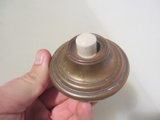 Antique Brass Doorbell Door Bell Servant Ceramic Button Old Vintage 2.75"W