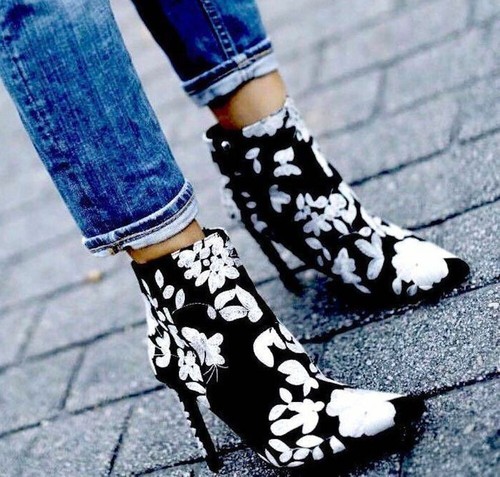Zara black ankle boots with - zara,