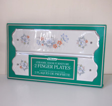 Vintage Ceramic Finger Plates Pair Floral M&S St. Michael New Old Stock 1984?