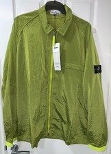 Green Stone Island Shimmer Nylon Econyl Overshirt Jacket, Medium 22.5 PTP