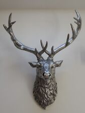 Large silver stag, wall art, animal head, stag head,large wall mounted deer head