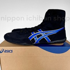 【In stock】ASICS Wrestling Shoes 2023 1083A001 EX-EO TWR900 Black x Blue x Gold