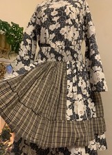 Bohemian Cottagecore Tartan Puffy Ewa I Walla Toast Plaid Layered Skirt 14 16 18