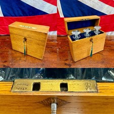 Victorian Irish Whiskey Triple Blown Glass Decanter Campaign Locking Tantalus