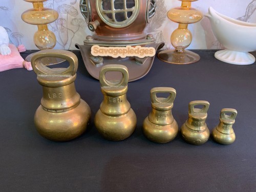 Set vintage brass bell - set,