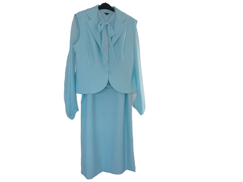 Ladies elegant turquoise dress - elegant,