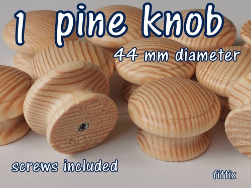 Pine wooden knob - 1, drawer