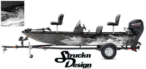 Boat wrap gray musky - gray, pike