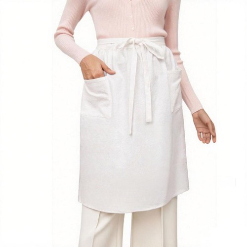White long apron - long,
