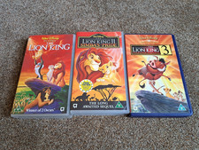 3 WALT DISNEY VHS VIDEOS LION KING 1 2 3 SIMBAS PRIDE HAKUNA MATATA