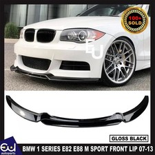 FOR BMW 1 SERIES E82 E88 GLOSS BLACK FRONT BUMPER SPLITTER LIP M SPORT 2007-2013