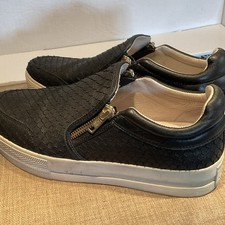 ASH BLACK LEATHER LOW PLATFORM SHOES SIZE 6