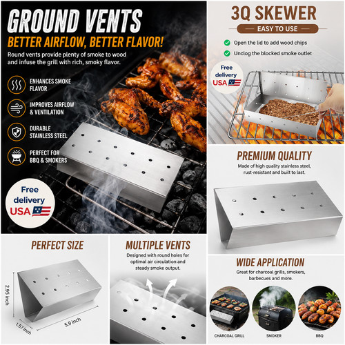 Bbq smoker box - smoker, steel