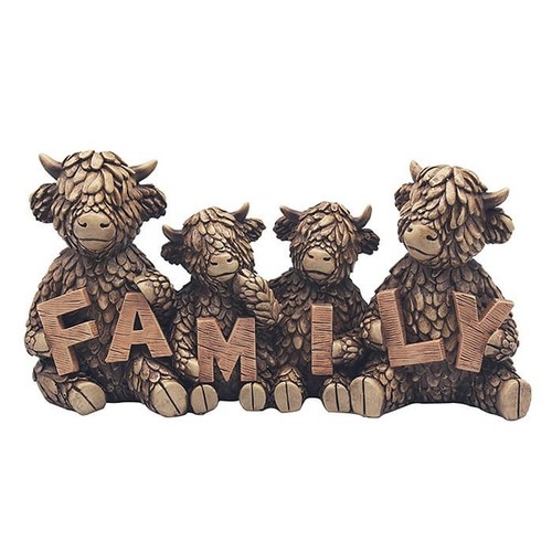 Highland cow family ornament - cow,