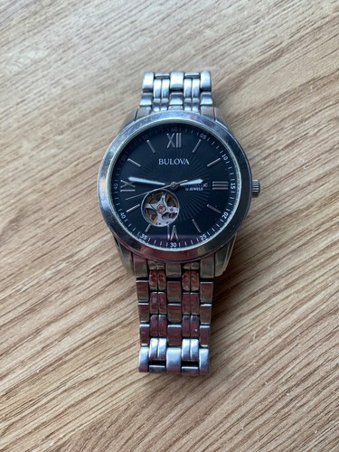 Bulova mens silver watch