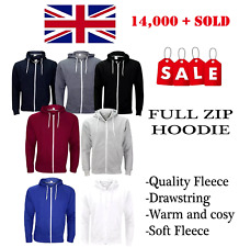 Mens Plain Fleece Zip Up Top