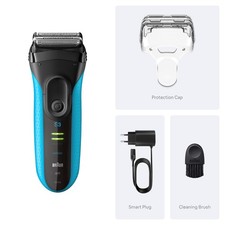 Braun Series 3+ 3040S Electric Shaver, Precision Trimmer, Wet & Dry - Blue