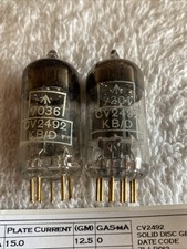 2x E88CC CV2492 Gold Pin Valve