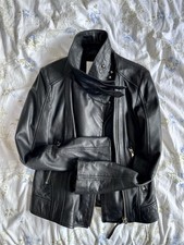 Mango Women’s Genuine Lamb Leather Biker Style Jacket, Size XS Great Condition