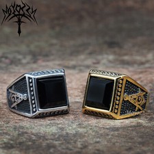 Mens Freemason Black Onyx