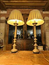 19th Century Brass Sanctuary Church Lamps, Candleabra Floor Or Table