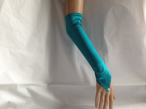 Elbow length satin - satin, fingerless