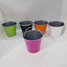 5 MINI COLOURED BUCKETS WITH