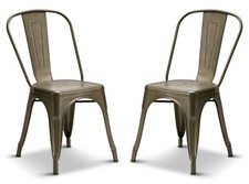 2 Gun Metal Tolix Style Retro