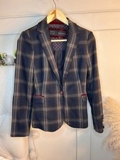 Zara Navy Grey Check Blazer
