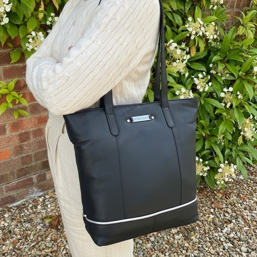 Rowallan black leather tote - rowallan,