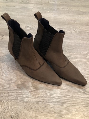 Ladies brown nubuck retro sole - brown,