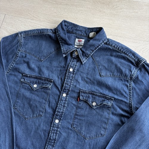 Levi denim shirt - mens, blue