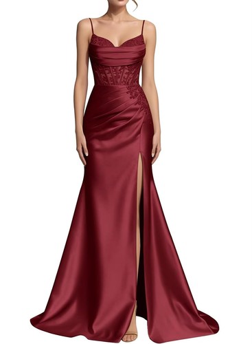 Women satin ruched - women's, prom