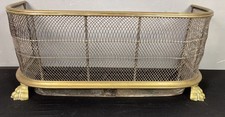 Antique Small Brass Fireplace / Fireguard With Lion Feet. Great Condition.