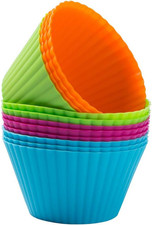 Webake Large Muffin Cases Silicone 3.5 Inch 9Cm 12 Pcs Jumbo Cupcake Moulds for 