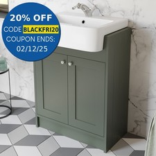 Traditional Vanity Basin Unit Freestanding 1 Tap Hole Bathroom Furniture Green