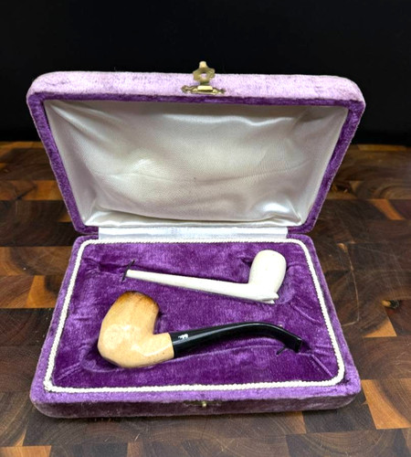 Meerschaum smoking pipe set - meerschaum,