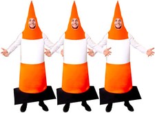 PACK OF ROAD TRAFFIC CONE COSTUME STAG DO NIGHT MEN FUNNY FANCY DRESS ORANGE LOT