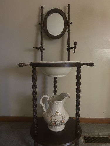 Antique wooden washstand - wooden,