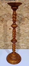 Vintage Barley Twist Pine Pedestal Jardinière Stand Plant Stand 