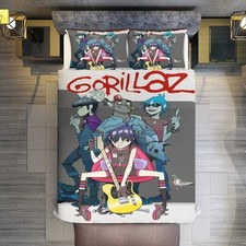 02.Gorillaz Bedding Set Damon Albarn & Jamie Hewlett Duvet Cover Quilt Decor