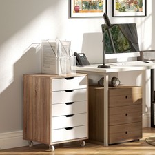 Vertical Filing Cabinet with Drawers, Mobile File Cabinet Home Office
