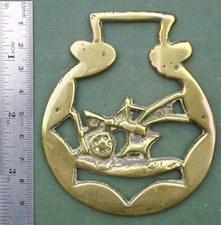 Cast Horse Brass: Plough, Free P&P, farming farmer ploughing ploughman ploughboy