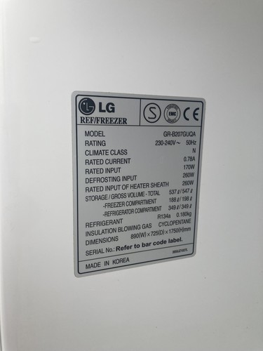 B207guqa fridge freezer - fridge,