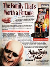 1993 Addams Family Values Midway Pinball Flyer Vintage Arcade Ephemera