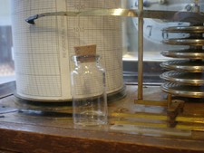 Glass Ink Bottle & Cork for Barograph  / charts nibs barometer clock spares