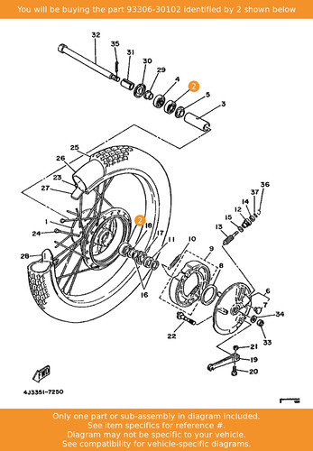 Yamaha bearing 93306 30102 - yamaha, bearing,