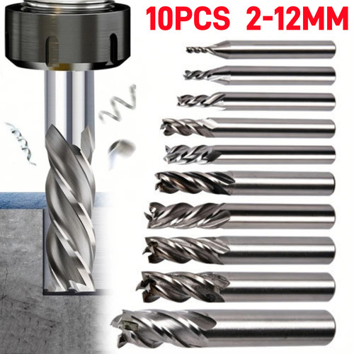 10pcs flute hss end mill - flute,
